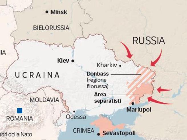 Ucraina - Russia cartina