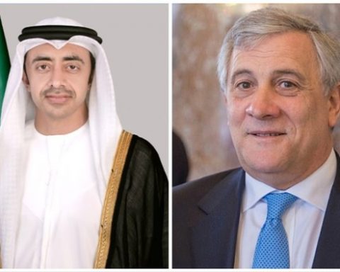 Ministro degli Esteri italiano Antonio Tajani Ministro degli Esteri degli Emirati Arabi Uniti, lo sceicco Abdullah bin Zayed Al-Nahyan